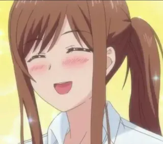 🍑 5971ccb8 Anime, Chica, Sonriendo, Linda, Feliz, Sonrojada whatsapp sticker