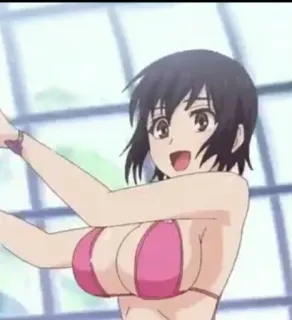 🍑 7dae4398 Anime, Bikini, Chica, Dibujos animados, Traje de baño whatsapp sticker