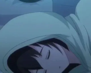 🍑 a920c9bf anime, durmiendo, sudadera con capucha, chico, ojos cerrados whatsapp sticker