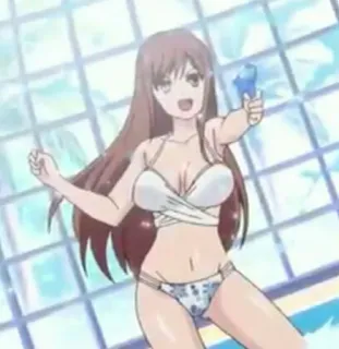 🍑 ab5f75b8 Anime, Chica, Traje de baño, Pistola de agua whatsapp sticker