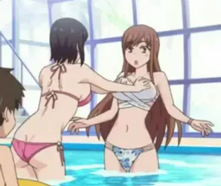 🍑 bc480023 Anime, Bikini, Piscina, Agua, Fanservice whatsapp sticker