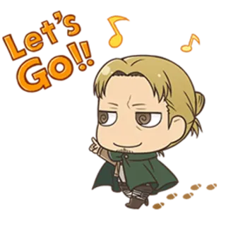 👍 809eb59f Let's GO!! anime, kreskówka, tekst, chodźmy telegram sticker
