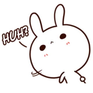 😶 3fe38b6a HUH? konijn, konijntje, verward, vraag, schattig telegram sticker