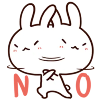 ❌ d4858d08 NO konijn, dier, cartoon, nee, negatief, weigering, schattig telegram sticker