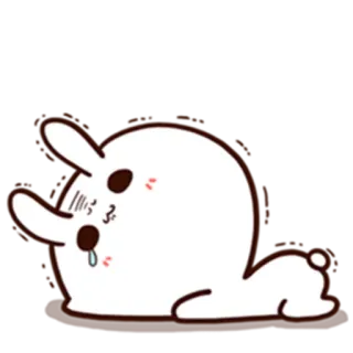 😢 f22a71d7 konijn, verdrietig, cartoon, schattig, dier, wit konijn telegram sticker