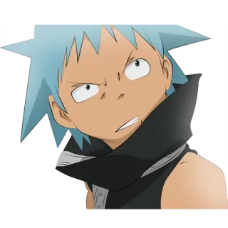😠 9c93a3b4 Black Star Soul Eater Anime, Black Star, Soul Eater, Karakter, Stiker telegram sticker