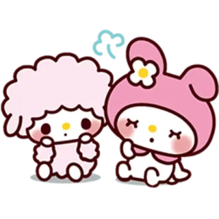 😔 a03b3c4c My Melody schattig, kawaii, sanrio, personage, roze, melody telegram sticker