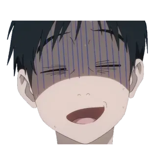 😨 2118968e anime, cartoon, face, expression, stressed, sweat, worried whatsapp sticker