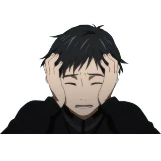 😣 627bf136 anime, sad, stressed, character, worried, upset whatsapp sticker