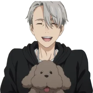 😄 6b790d66 anime, cartoon, man, smiling, figure skating, character whatsapp sticker