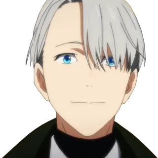 😊 7d4d4d99 Victor Nikiforov Yuri!!! on Ice anime, character, ice skating, figure skating, animated, portrait whatsapp sticker