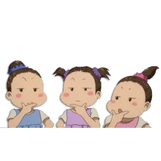 🤔 8614b0ca cartoon, girl, child, cute, thinking, expression, animation whatsapp sticker