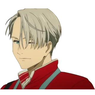 😉 e3a71a69 Viktor Nikiforov Yuri on Ice anime, cartoon, character, Viktor Nikiforov, Yuri on Ice, male whatsapp sticker