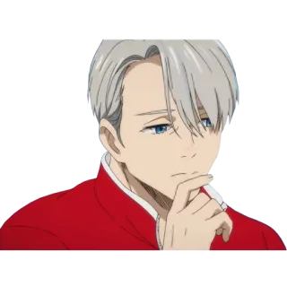 🤔 f193ed6a Viktor Nikiforov Yuri on Ice anime, figure skating, russian, sports, character, portrait whatsapp sticker