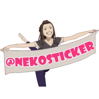 😸 fb5ef603 @NEKOSTICKER anime girl, banner, nekosticker, sticker, girl, cartoon whatsapp sticker