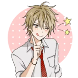 😋 44a377ea 动漫, 男孩, 可爱, 眨眼, 校服 telegram sticker