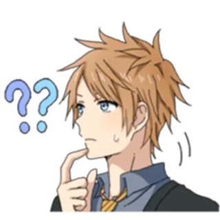 🤔 d0c40529 ?? 动漫, 漫画, 问题, 思考, 困惑, 角色, 表情 telegram sticker