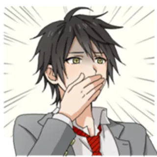 😱 d215f287 动漫, 漫画, 震惊, 惊讶, 担忧, 青年 telegram sticker