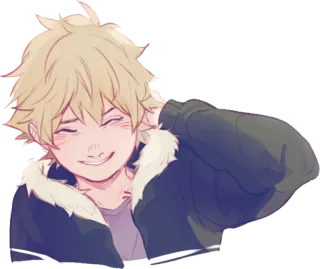 😁 04647eda animé, manga, personnage, souriant, garçon, mignon, illustration telegram sticker