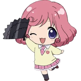 😉 53d66477 Animé, Personnage, Mignon, Chibi, Dessin animé, Manga, Fille, Fan telegram sticker