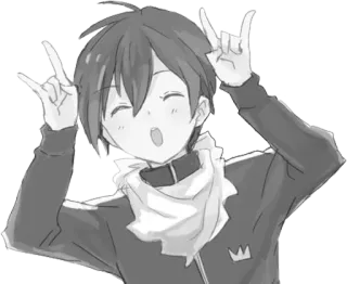 😙 73574a26 Anime, Garçon, Dessin animé, Personnage, Geste, Joyeux telegram sticker