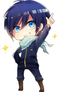 😁 7b2cd032 Yato Noragami animé, chibi, fanart, dessin animé, autocollant, yato, noragami telegram sticker