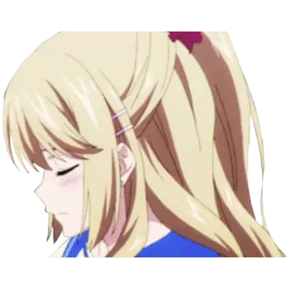😥 18834380 Anime, Dziewczyna, Blond włosy, Kucyk, Kreskówka telegram sticker
