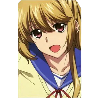 😆 6d64c7f2 Anime, Kreskówka, Dziewczyna, Postać, Mundur szkolny, Blond włosy telegram sticker