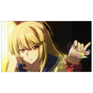 😕 bd09a4d0 anime, dziewczyna, blond włosy, czerwone oczy telegram sticker