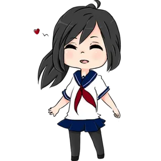 ❤ 6d156447 Ayano Aishi Yandere Simulator Anime, Uczennica, Yandere, Słodkie, Gra wideo telegram sticker