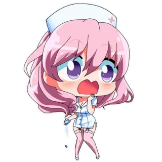 😧 7a1f82cb Anime, Pielęgniarka, Chibi, Kawaii, Manga, Słodkie telegram sticker