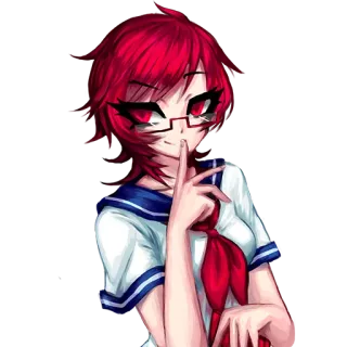 😏 fa719ae9 anime, dziewczyna, rude włosy, okulary, mundurek szkolny telegram sticker