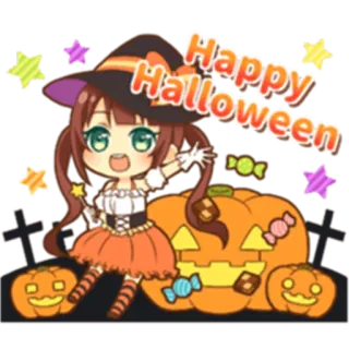 Halloween witch telegram stickers