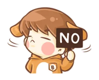 ❌ 15898c8b NO Dibujo animado, No, Mono, Personaje telegram sticker