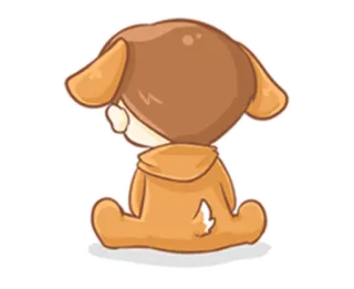 😐 2d2f4ef3 perro, cachorro, dibujo animado, animal, lindo, sentado telegram sticker