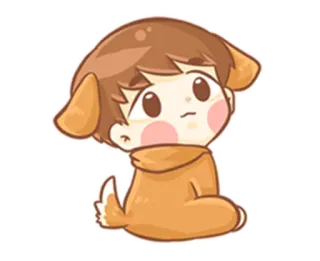 🙁 cbbbc691 Dibujo animado, Perro, Animal, Lindo, Cachorro, Kawaii telegram sticker
