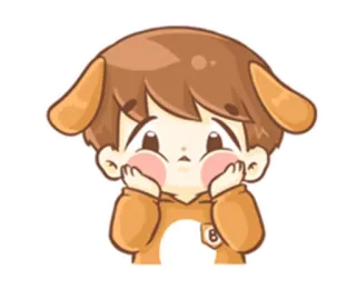🙁 d124e8e4 Dibujos animados, Lindo, Anime, Manga, Kawaii, Sticker, Chico, Perro telegram sticker