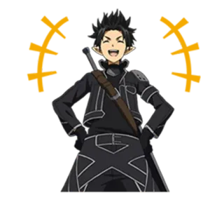 😂 643d612b アニメ, キャラクター, 笑顔, 剣, ゲーム telegram sticker