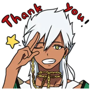 😉 46712d7e Thank You อนิเมะ, ตัวละคร, ขอบคุณ, ท่าทาง telegram sticker