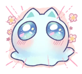 😍 0d648e56 mignon, kawaii, chat, fantôme, animé, pastel, autocollant whatsapp sticker