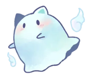 👻 94a6f9c5 fantôme, mignon, esprit, kawaii, illustration, dessin animé, animé whatsapp sticker