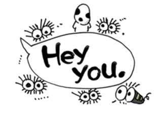 👀 153a7a25 Hey you. глаза, мультфильм, пузырь речи, приветствие whatsapp sticker