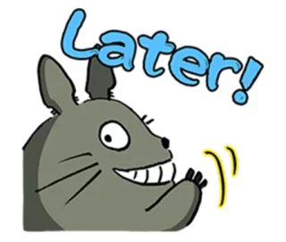 👋 4f804c09 Totoro My Neighbor Totoro Later! тоторо, аниме, фильм, мультфильм, прощание, пока, дружелюбный whatsapp sticker