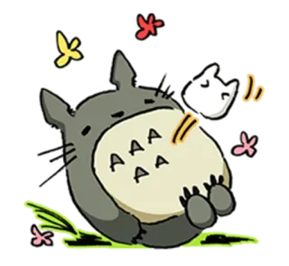 😌 605dbb50 Totoro Тоторо, Аниме, Милый, Мультфильм, Кот whatsapp sticker