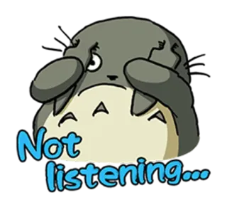 🙉 70c1d372 Totoro My Neighbor Totoro Not listening... аниме, мультфильм, тоторо, не слушаю, выражение, эмоция whatsapp sticker