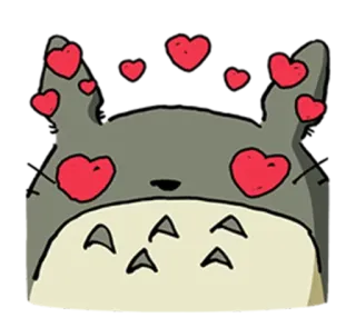 😍 8ae48469 Totoro My Neighbor Totoro Тоторо, Аниме, Сердечки, Милый, Наклейка whatsapp sticker