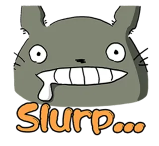 😀 a0f06444 Totoro Slurp... тоторо, хлюпать, мультфильм, аниме, милый, голодный whatsapp sticker