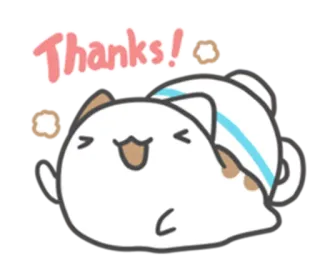 😆 58c3e0c5 Thanks! cat, thank you, kawaii, cute, adorable, thanks telegram sticker
