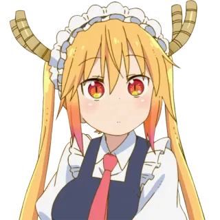 😳 0d0345f0 Tohru Miss Kobayashi's Dragon Maid Anime, Drache, Maid, Hörner, Niedlich telegram sticker