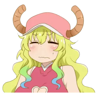 😓 1a51ba70 Lucoa Miss Kobayashi's Dragon Maid Anime, Drache, Niedlich, Hörner, Kawaii telegram sticker